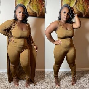 Golden Brown Two-Piece Jumpsuit
